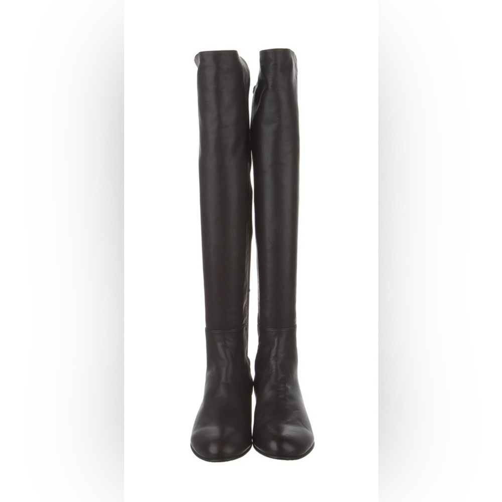 Stuart Weitzman 50/50 Leather Knee-High Boots 9.5 Dark Brown - Picture 3 of 5